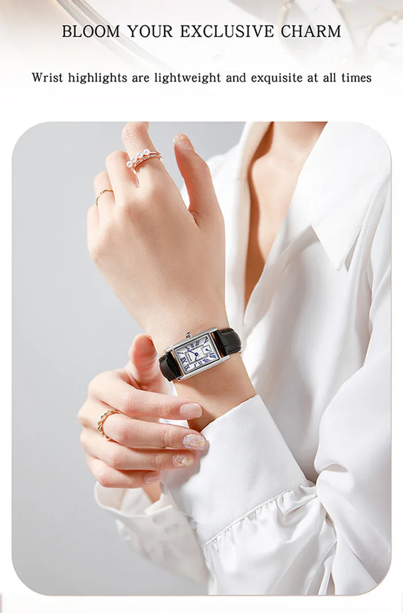 Sanda 1116 New Fashion 2023 Elegant Design Rectangle Dial Water Resistant Quartz Movement Business Women Analog Wrist Watch Vera Lux