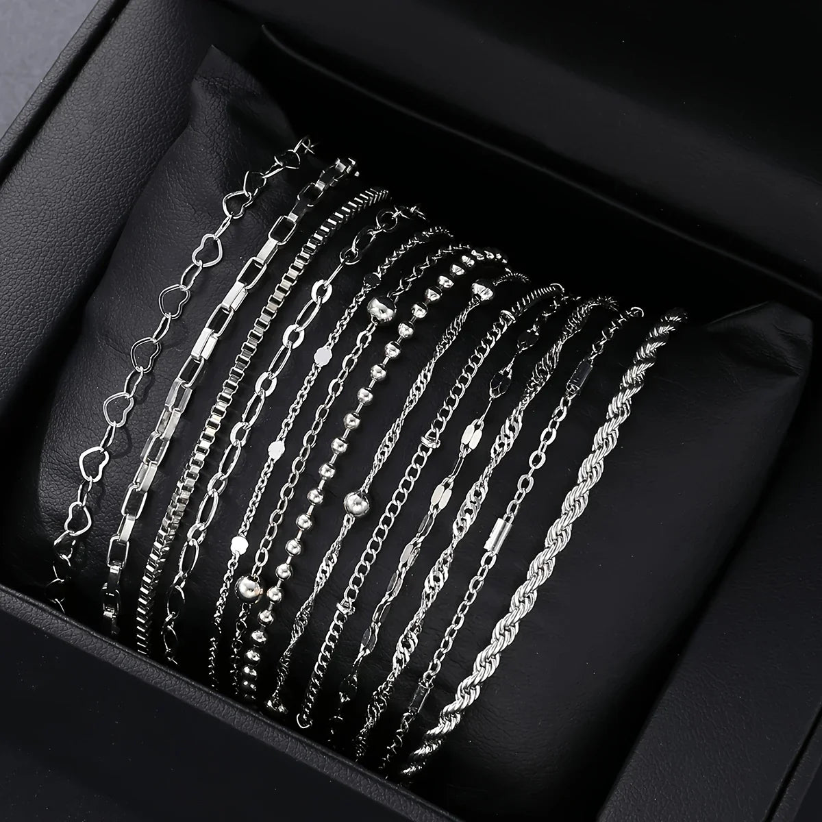13Pcs/Set Stainless Steel Bracelet for Women, Silver Gold Color Multi Style Combination Chain, Waterproof Exquisite Jewelry Gift Vera Lux