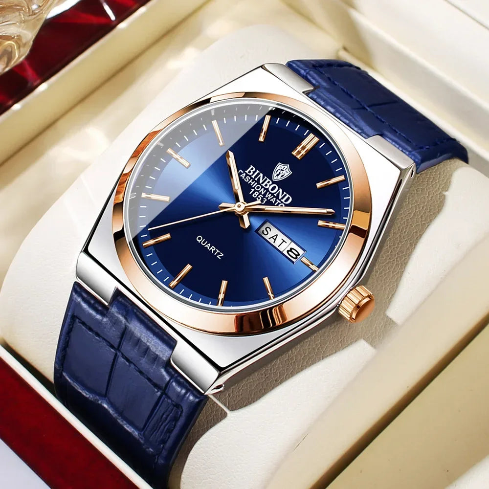 New Casual Business Fashion Quartz Wristwatches Movement Silver Clock Men Luxury Watch Automatic Watches Mens Gifts Reloj Hombre Vera Lux