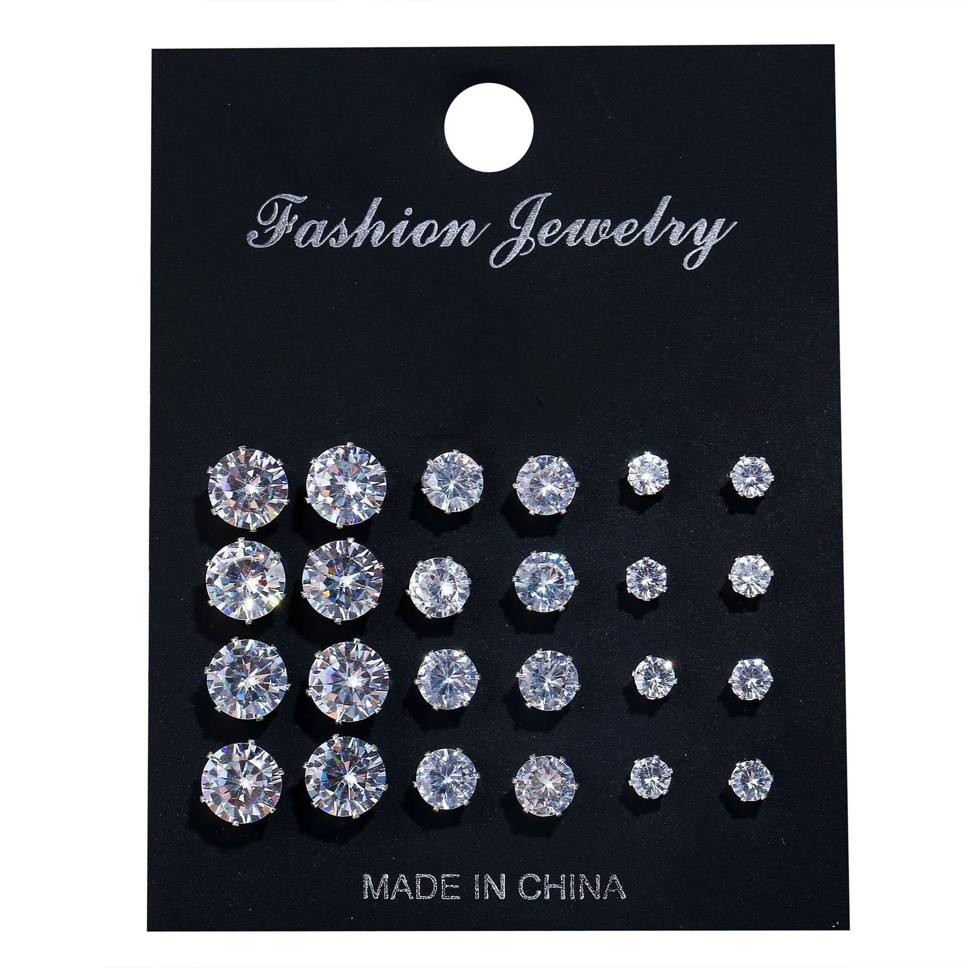 12 Pcs Zircon Earrings Set Briliant Shiny Stud Earrings for Women Simple Pearl Irregular Trendy Jewerly Accessories 2024 New Vera Lux