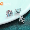 NeeTim Real 2 Carat D Color Moissanite Stud Earrings For Women 100% 925 Sterling Silver Sparkling Diamond Wedding Jewelry Gift Vera Lux