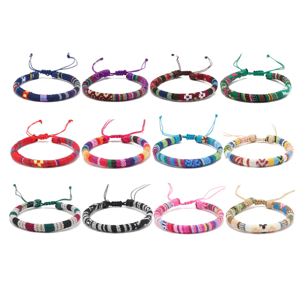 12Pcs Bohemian Surfer Beach Bracelet Set Men & Women Braided Boho Summer Bracelets Handmade Festival Jewelry Accessories Vera Lux
