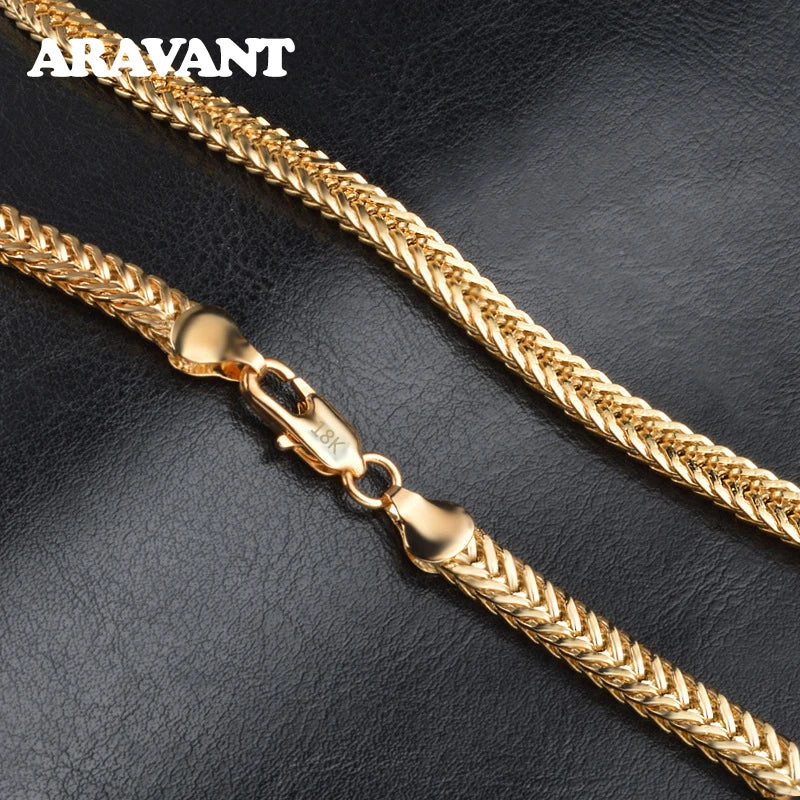 925 Silver 18K Gold Necklace Chains For Men Women Fashion Jewelry Accessories Vera Lux