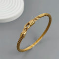 New steel wire button hook gold-plated stainless steel bracelet 18K, high quality waterproof couple bracelet, wife gift Vera Lux
