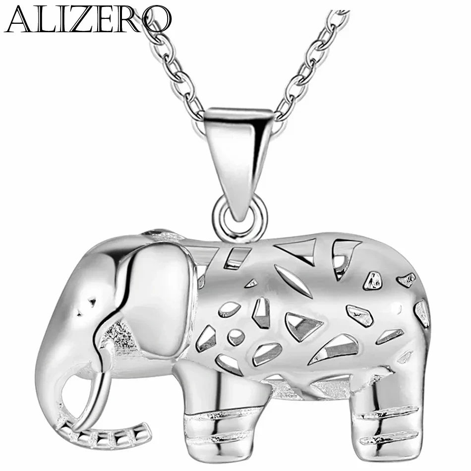 Street fashion 925 Sterling Silver Pretty elephant pendant Necklace For Women Wedding accessories party designer Jewelry gifts Vera Lux