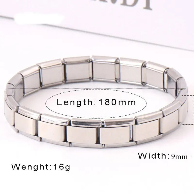 9 mm Wide Stainless Steel Bracelets Simple Trendy Style Daily Wear Silver-Color Charm Bracelet For Women On Party Unisex Style Vera Lux