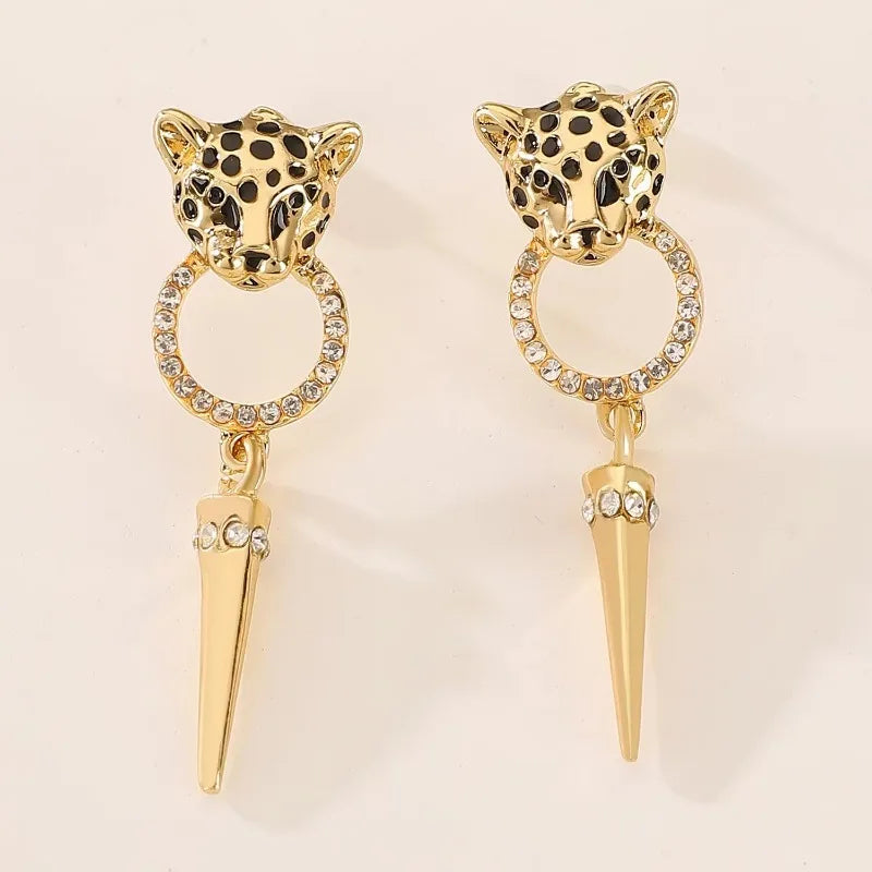 Luxury Quality Jewelry Cheetah Leopard Pattern Pendant Earrings Trendy Personalized Women's Party Fashion Jewelry Accessories Vera Lux