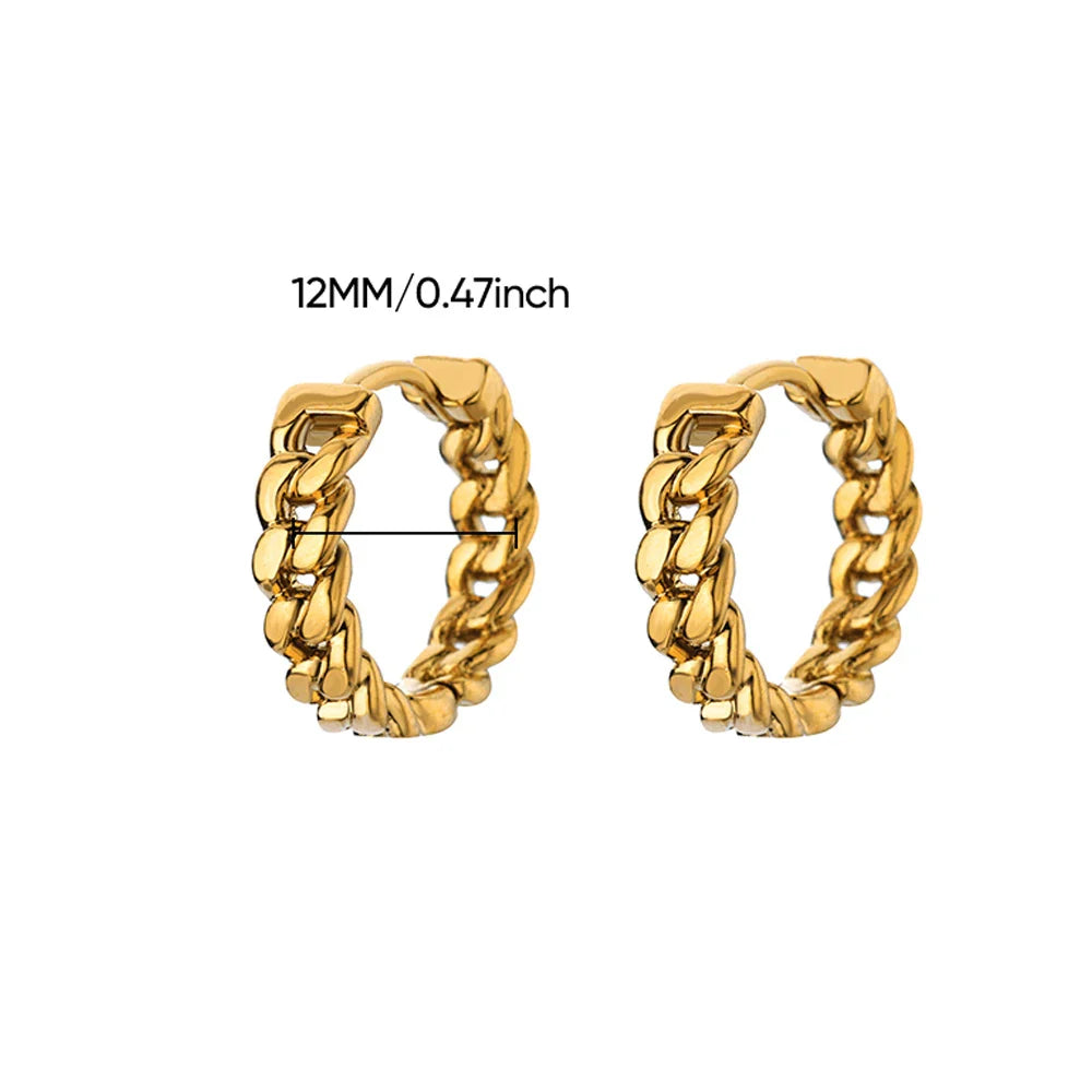 Stainless Steel Chain Earrings For Women Gold Color Geometric Chain Earring Female Fashion Party Wedding Jewelry Gift BFF Vera Lux
