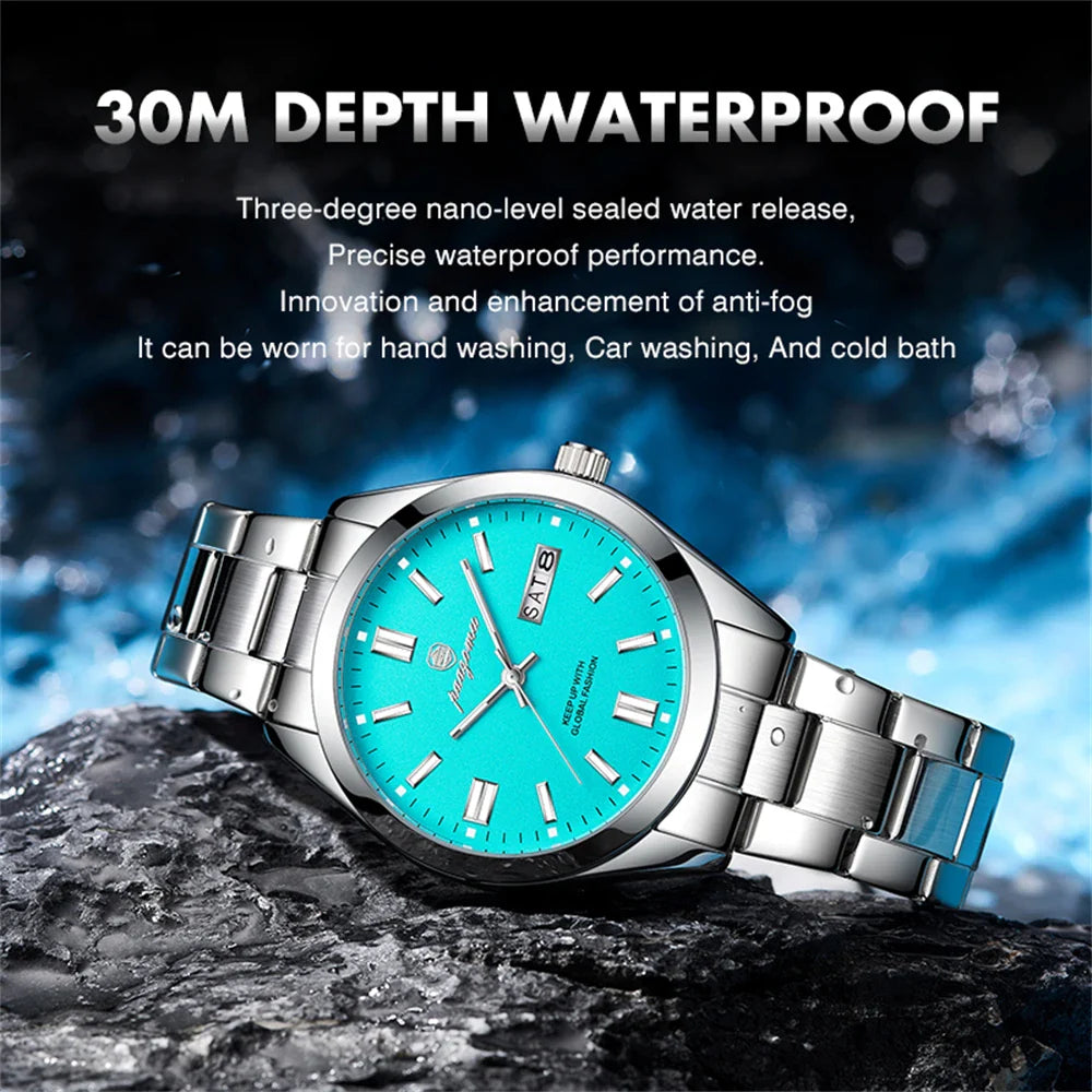 PAAZOMU Top Luxury Man Watch Waterproof Stainless Steel Men Wristwatch Luminous Date Week Fashion Business Quartz Men's Watches Vera Lux