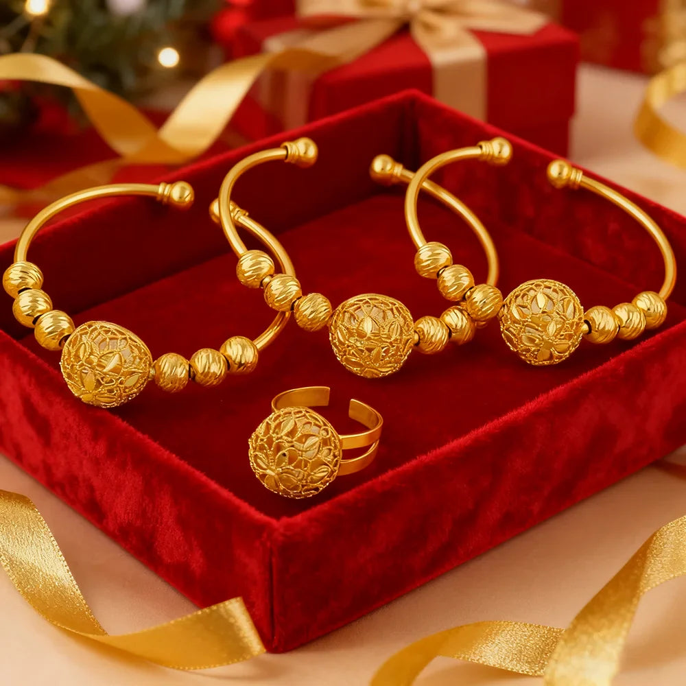 ethiopian hawaiian jewelry bangle 18k gold  plated bracelet for women flower bangle african free shipping Valentine's Day gift Vera Lux