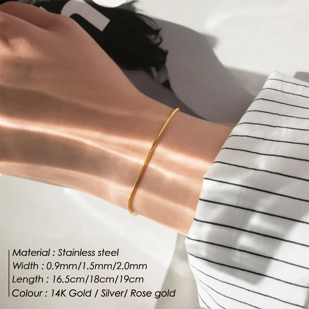Fashion Stainless Steel Snake Chain Bracelet for Women Gold Color Bracelets  Charm Summer 2022 Trends in Jewelry Wholesale Vera Lux