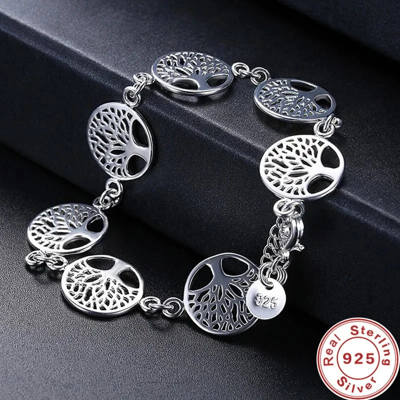 New 925 Sterling Silver Bracelet Tree Of Life Bracelet For Women Engagement Jewelry Gifts Vera Lux