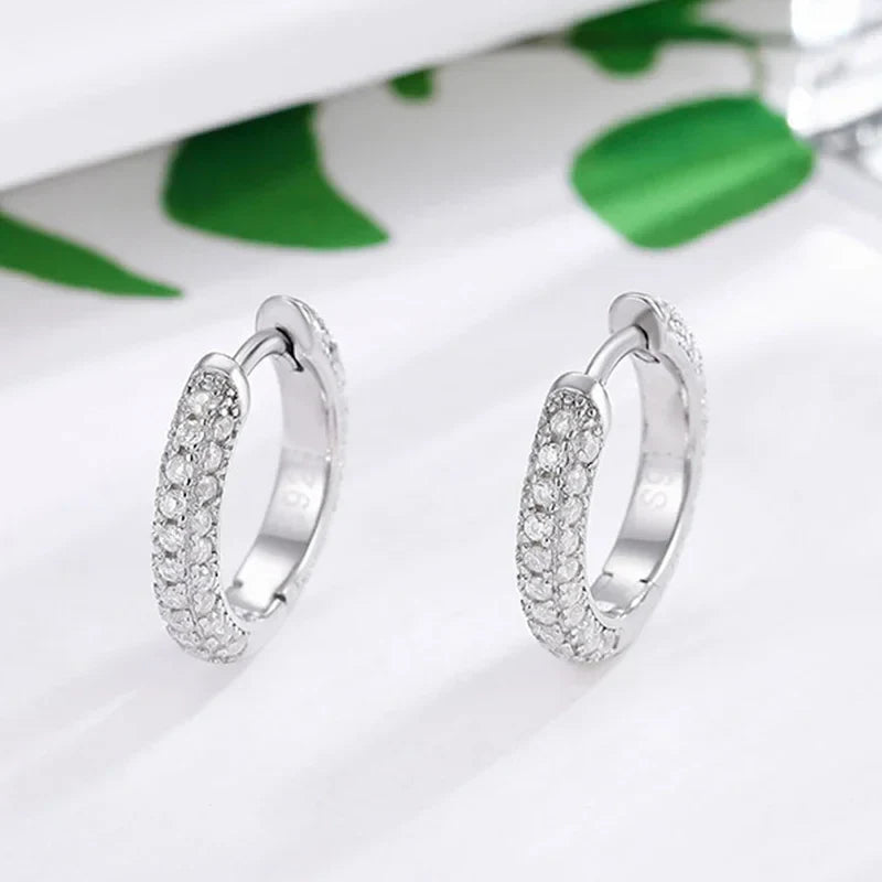 NeeTim Full Moissanite Diamond Earrings 925 Sterling Silver with Gold Plated Wedding Engagement Party Fine Jewelry for Women Vera Lux