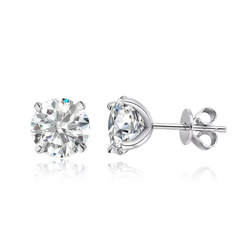 Smyoue 0.2-3CT Rose Gold Color Moissanite Stud Earrings for Women Sparkling Classic Wedding Lab Diamond Earring Pure 925 Silver Vera Lux
