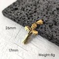 18K Gold Plated Stainless Steel Cross Pendant Vintage Inspired Double Cross Jewelry for Daily Wear & Special Occasions Vera Lux