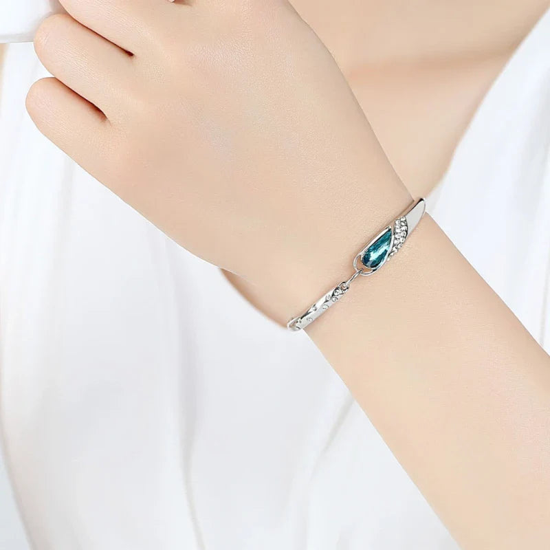 1pcs Blue Gemstone Bracelet Exquisite And Minimalist Style Lightweight Adjustable Chain Women's Daily Accessories Bracelet Vera Lux