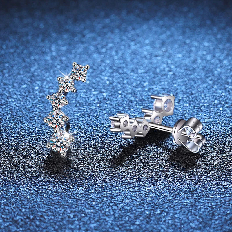 NeeTim 1.16cttw Full Moissanite Stud Earrings for Women Gemstones Lab Diamond Studs Earrings 925 Sterling Silver Fine Jewelry Vera Lux