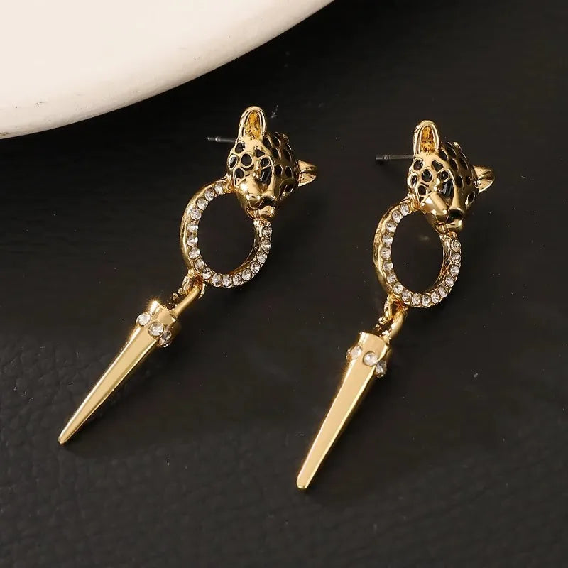 Luxury Quality Jewelry Cheetah Leopard Pattern Pendant Earrings Trendy Personalized Women's Party Fashion Jewelry Accessories Vera Lux