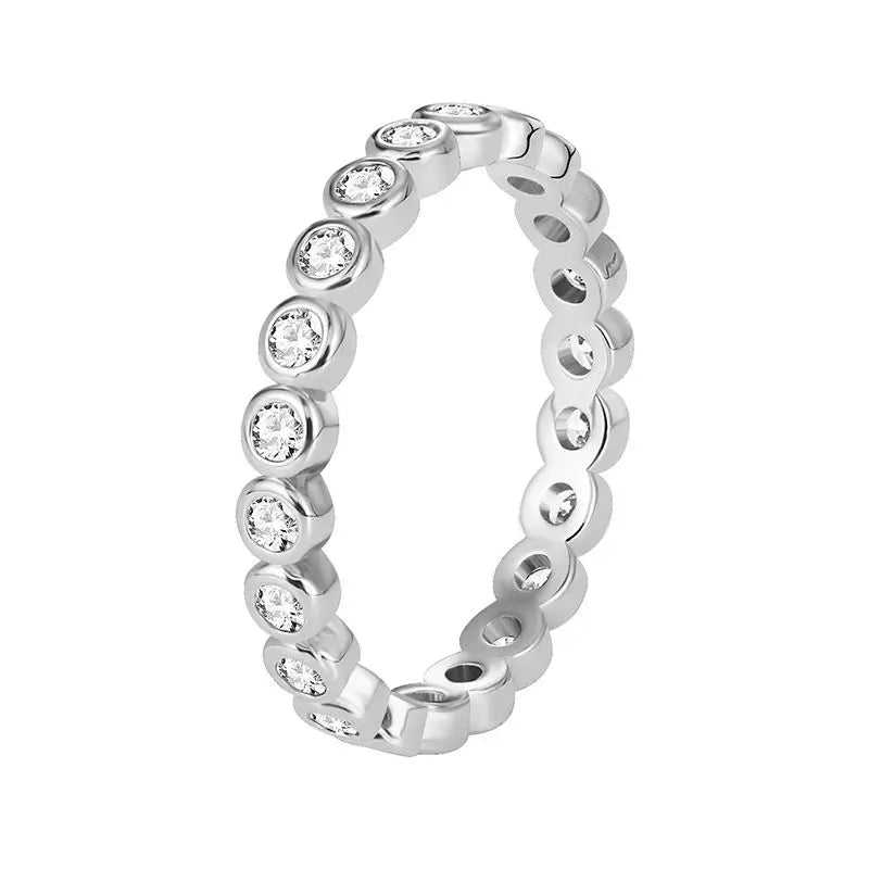 925 Sterling Silve Exquisite White Zircon Engagement Jewelry for Women's Fashion Finger Accessories Party Round Ring Vera Lux