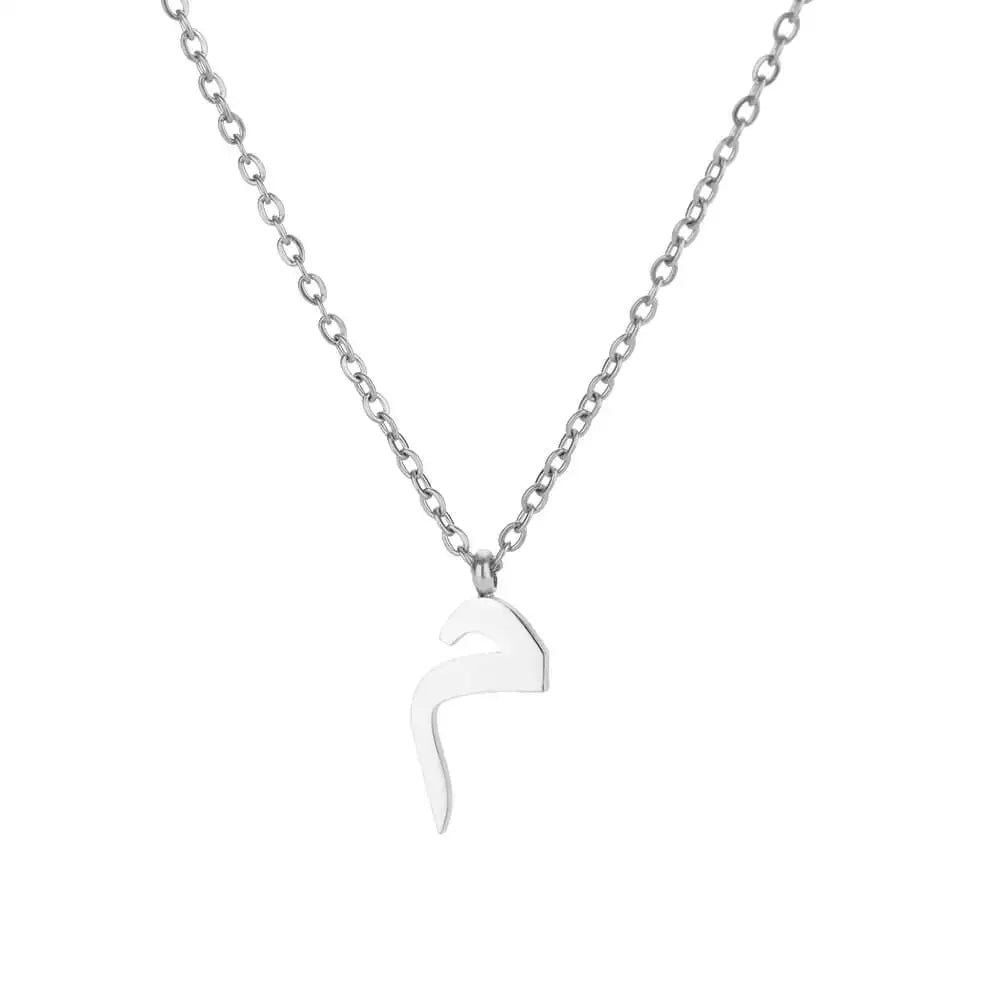 Arabic Letter Name Pendant Necklace For Women Stainless Steel Inital Chain Choker Collar Necklace 2024 Wedding Jewelry bijoux Vera Lux