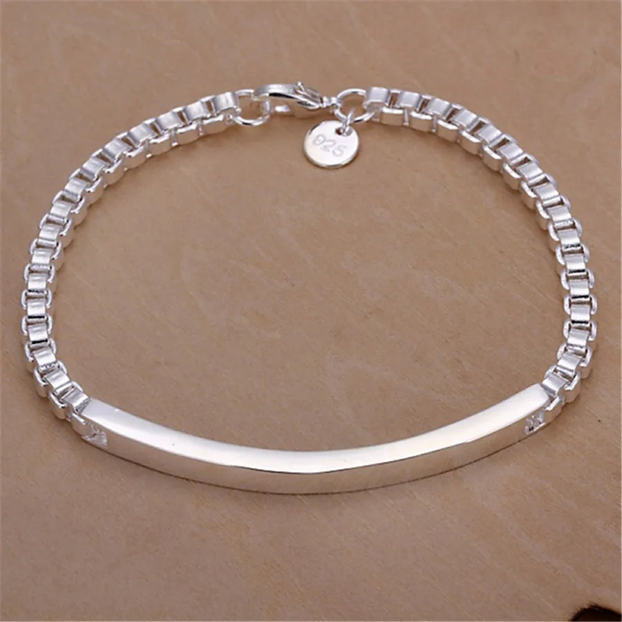 925 Sterling Silver Exquisite Solid Chain Bracelet Fashion Charm Women Men Solid Wedding Cute Simple Models Jewelry Vera Lux