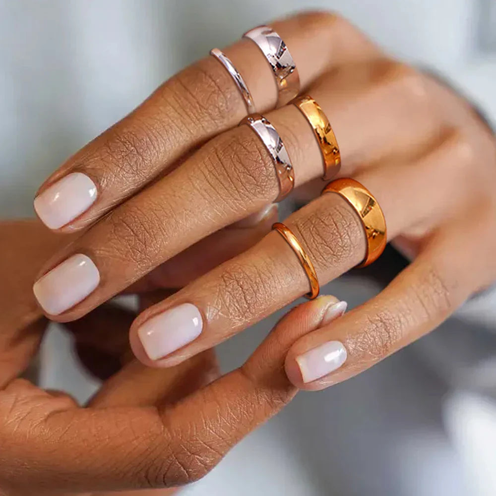 Classic Style Rings for Stacking Stainless Steel Rings For Woman For Gift Jewelry Size 5 6 7 Jewelry Accessories Vera Lux