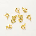 10pcs/ 14K 18K Gold Round Spring Clasp With Jump Ring Open Connect Clasp For DIY Jewelry Necklace Chain Making Accessories Vera Lux