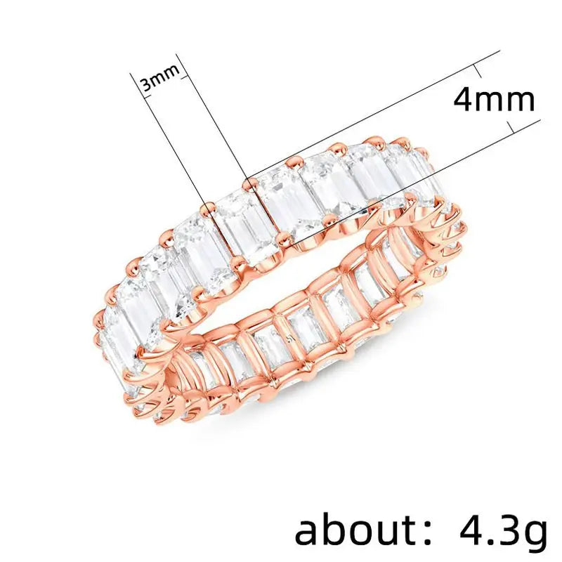 925 Sterling Silve Gorgeous Promised Rings Love Wedding Jewelry Full Paved Square Crystal Zircon Elegant Women Engagement Ring Vera Lux