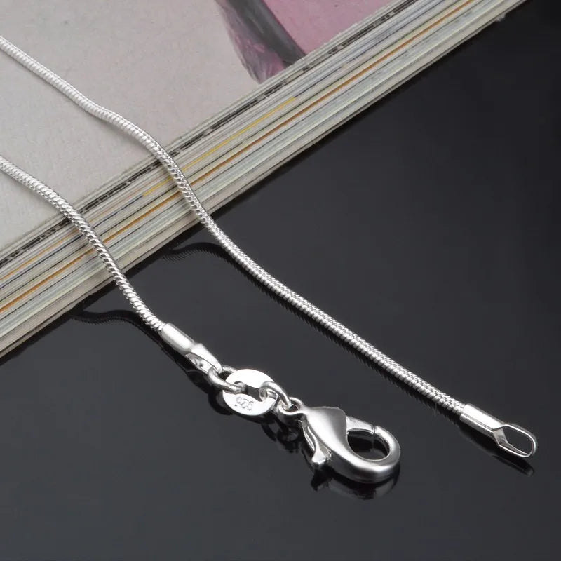 925 sterling silver necklace women, silver fashion jewelry Snake Chain 1mm Necklace 16 18 20 22 24" Vera Lux