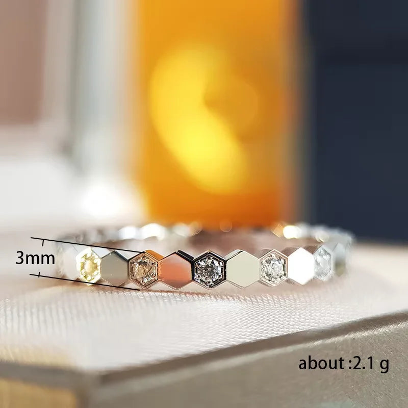 925 Sterling Silver Vintage Geometric Shape Zircon Rings For Women Gift Match Daily Party High Quality Fine Jewelry Accessories Vera Lux