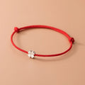 S925 Sterling Silver Flowers Red Rope Clover Adjustable Bracelet For Women Fine Jewelry Minimalist Accessories Vera Lux