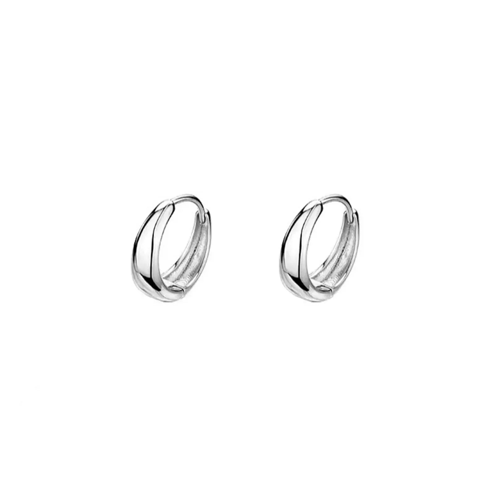 925 sterling silver plain ring earrings, light luxury and high-end earring, elegant and simple earring for women Vera Lux