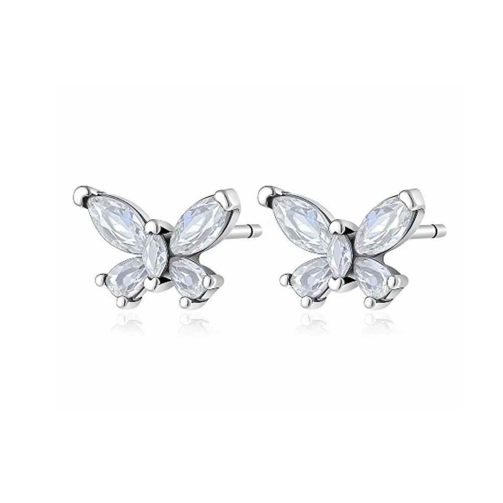 2026 New 925 Silver Elephant Cherry Blossom Butterfly Heart Earrings, a delicate choice for women's fashion jewelry Vera Lux