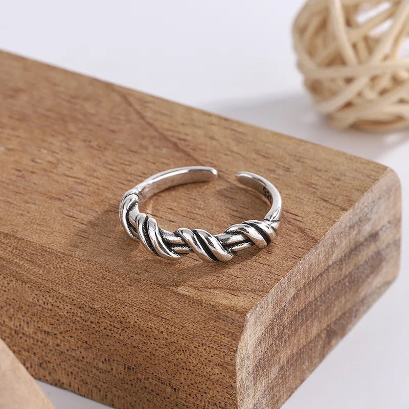 925 Sterling Silver Winding Adjustable Rings For Women Wedding Luxury Jewelry Wholesale Vera Lux