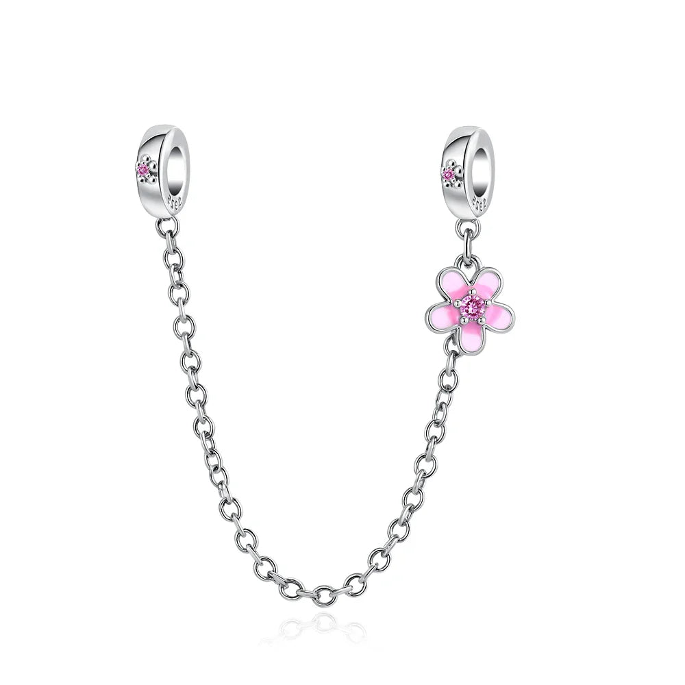 2026 Spring Pink Series Ballon Butterfly Flower Pendant Fit S925 European 925 Sterling Silver Bracelet Bangles Necklace Vera Lux