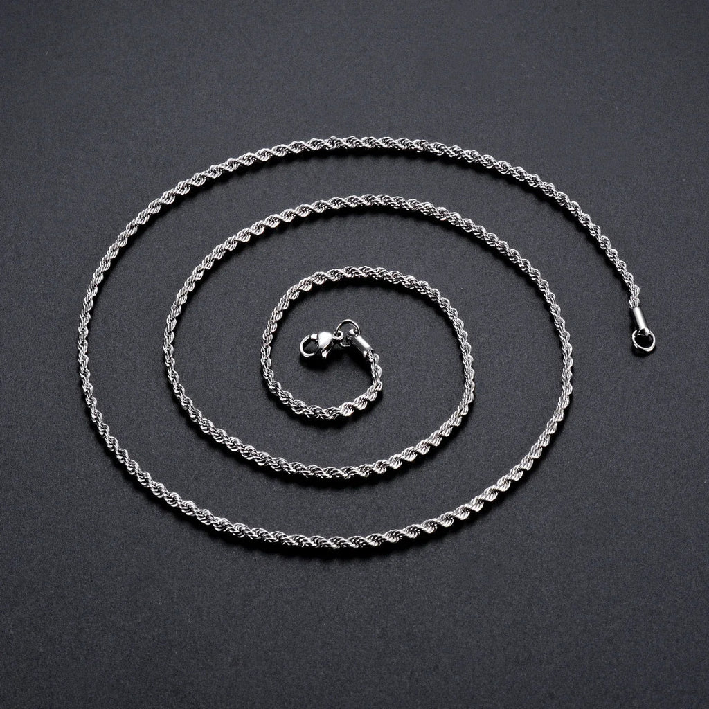1 piece 925 sterling silver Width 2mm/3mm/4mm Rope Chain Necklace/Bracelet For Men Women Man Fashion Chain Necklace Vera Lux