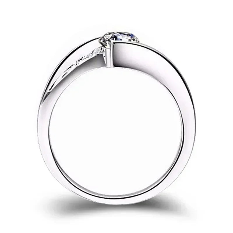 2024 Cute Female Small Round Zircon Stone Ring Vintage Silver Color Wedding Jewelry Promise Crystal Engagement Rings For Women Femstylo