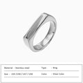 SUNIBI Stainless Steel Ring for Women 5mm Gold Color Custom Lover Couple Rings Gift Fashion Jewelry Wholesale/Dropshipping Vera Lux