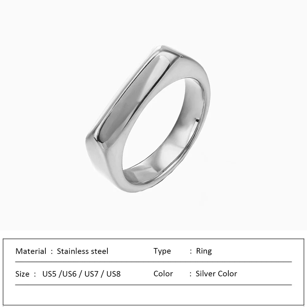 SUNIBI Stainless Steel Ring for Women 5mm Gold Color Custom Lover Couple Rings Gift Fashion Jewelry Wholesale/Dropshipping Vera Lux