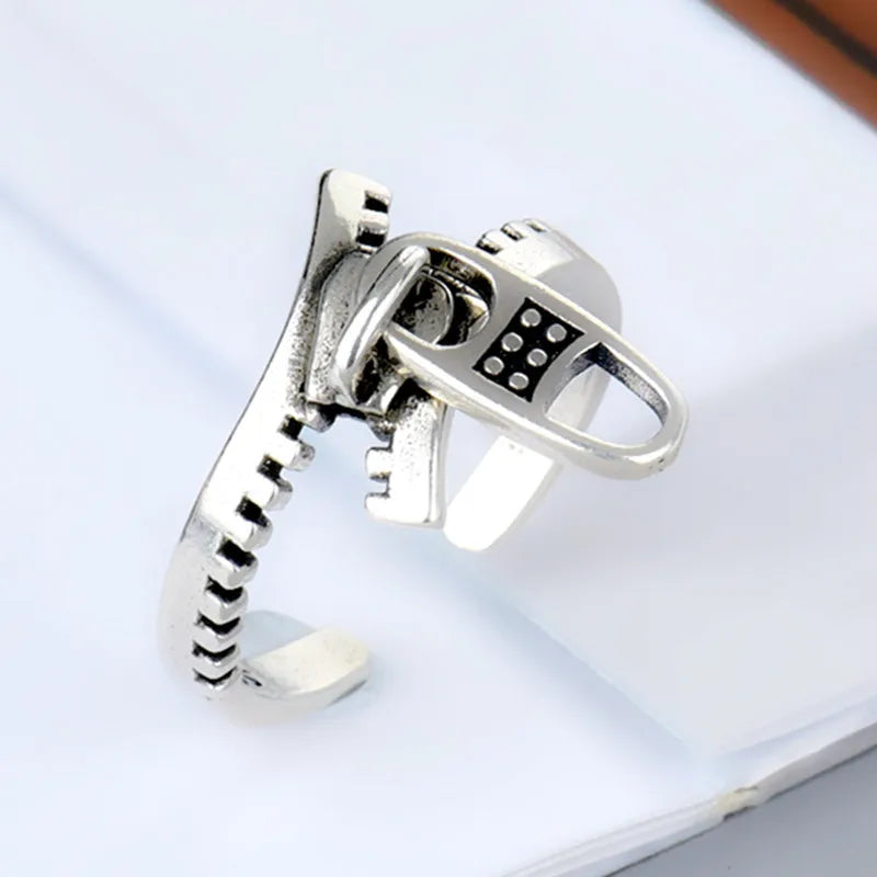 925 Sterling Silver Geometry Zipper Engagement Rings For Women Ladies Luxury Designer Jewelry Accessories Jewellery Vera Lux