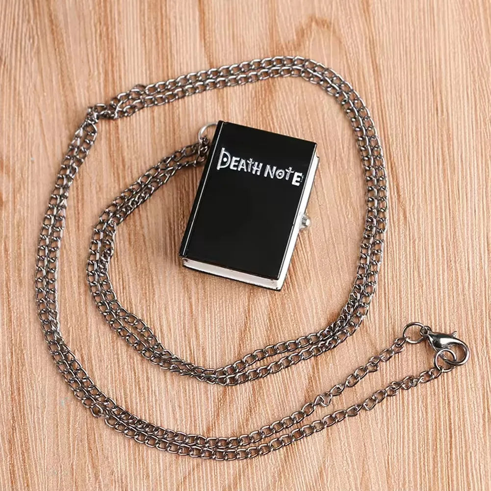 Japanese Anime Antique Necklace Chain Clock Pendant Death Note Book Quartz Pocket Watch for Men Women Vera Lux
