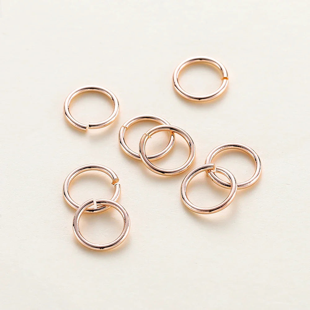 50-200/lot 14K 18K Gold Necklace Open Single Jump Ring Lobster Clasp Connector Split Ring Fitting DIY Jewelry Making Accessories Vera Lux