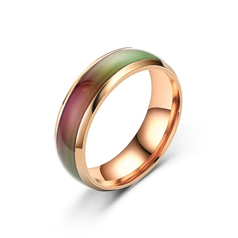 6MM Changing Color Stainless Steel Rings For Women Mood Emotion Feeling Temperature Ring Men Couples Fashion Jewelry Gift Vera Lux
