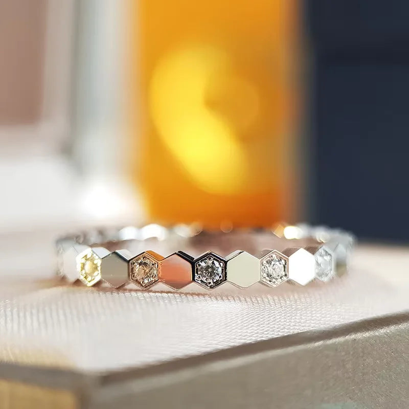 925 Sterling Silver Vintage Geometric Shape Zircon Rings For Women Gift Match Daily Party High Quality Fine Jewelry Accessories Vera Lux