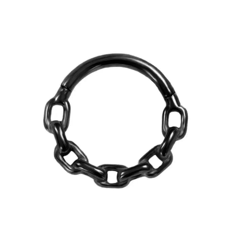 16G Vine Septum Nose Ring Piercing Hinged Clicker 316L Stainless Steel Daith Clicker Helix Cartilage Earring Chain BodyJewelry Vera Lux