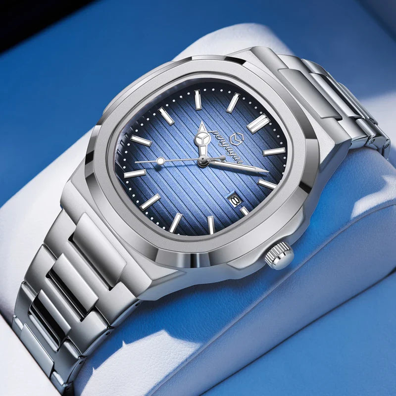 2026 New Luxury Military Man Watch Square Waterproof Luminous Date Week Men Watch Stainless Steel Quartz Men's Watches Reloj+box Vera Lux