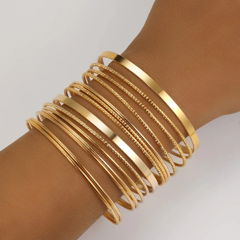 14 Pcs Trendy Exaggerated Metal Bracelet Set For Women Boho Thick Charm Curb Cuban Bracelet Bangles Fashion Jewelry Gift 2024 Vera Lux