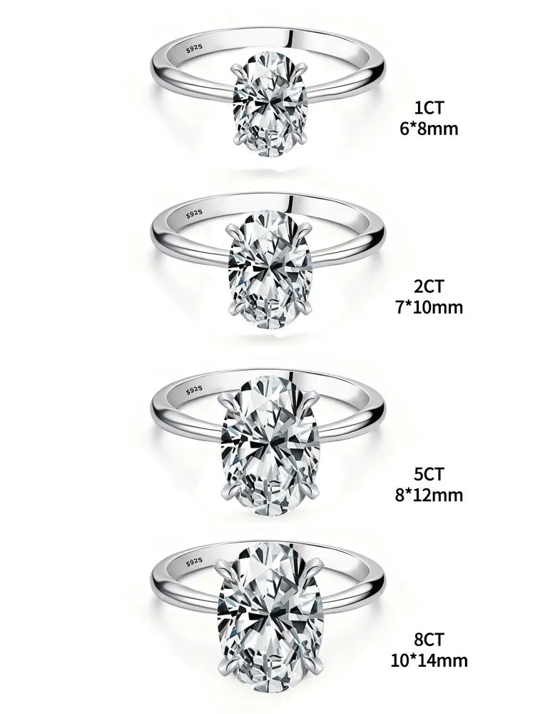925 Sterling Silver Luxury Shiny 1-8CT Zircon Engagement Ring Wedding Band For Women Promise Eternity Ring Fine Jewelry Gift Vera Lux