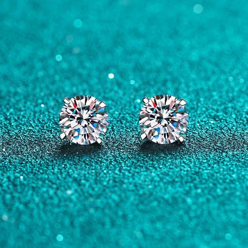 NeeTim Real 2 Carat D Color Moissanite Stud Earrings For Women 100% 925 Sterling Silver Sparkling Diamond Wedding Jewelry Gift Vera Lux