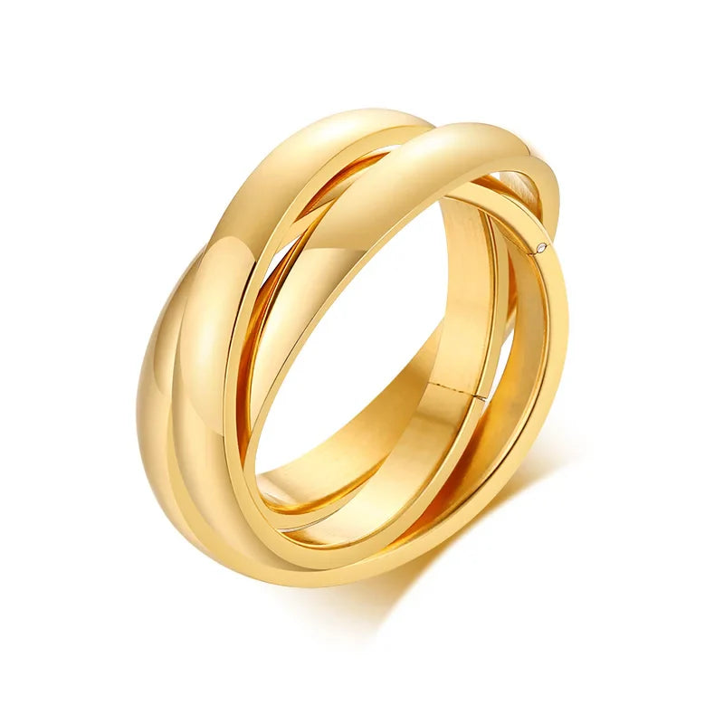 6mm Thick Chunky Chain Ring Cuban Curb Link Stainless Steel Stylish Ring for Women Girls Vera Lux